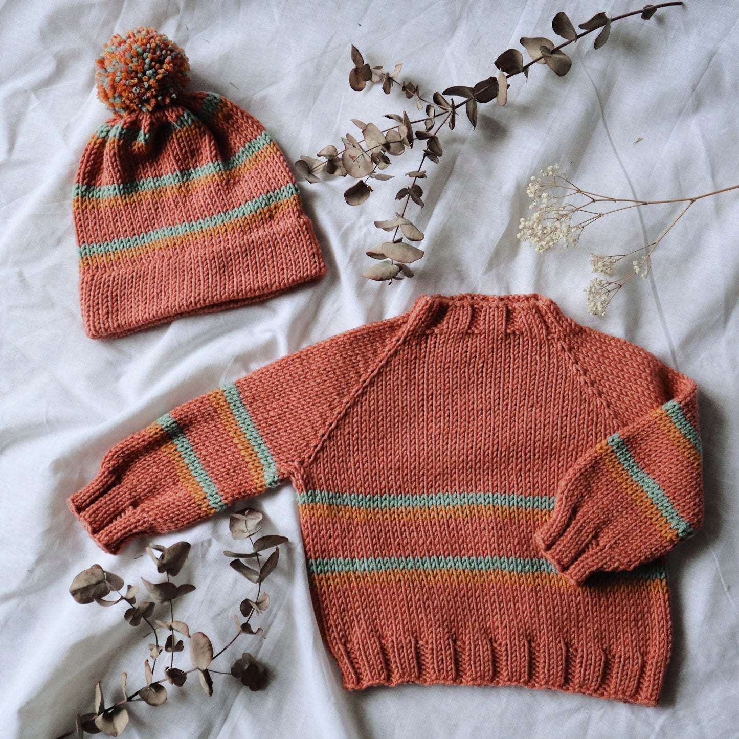 70's Set - Pullover und Mütze für Kinder