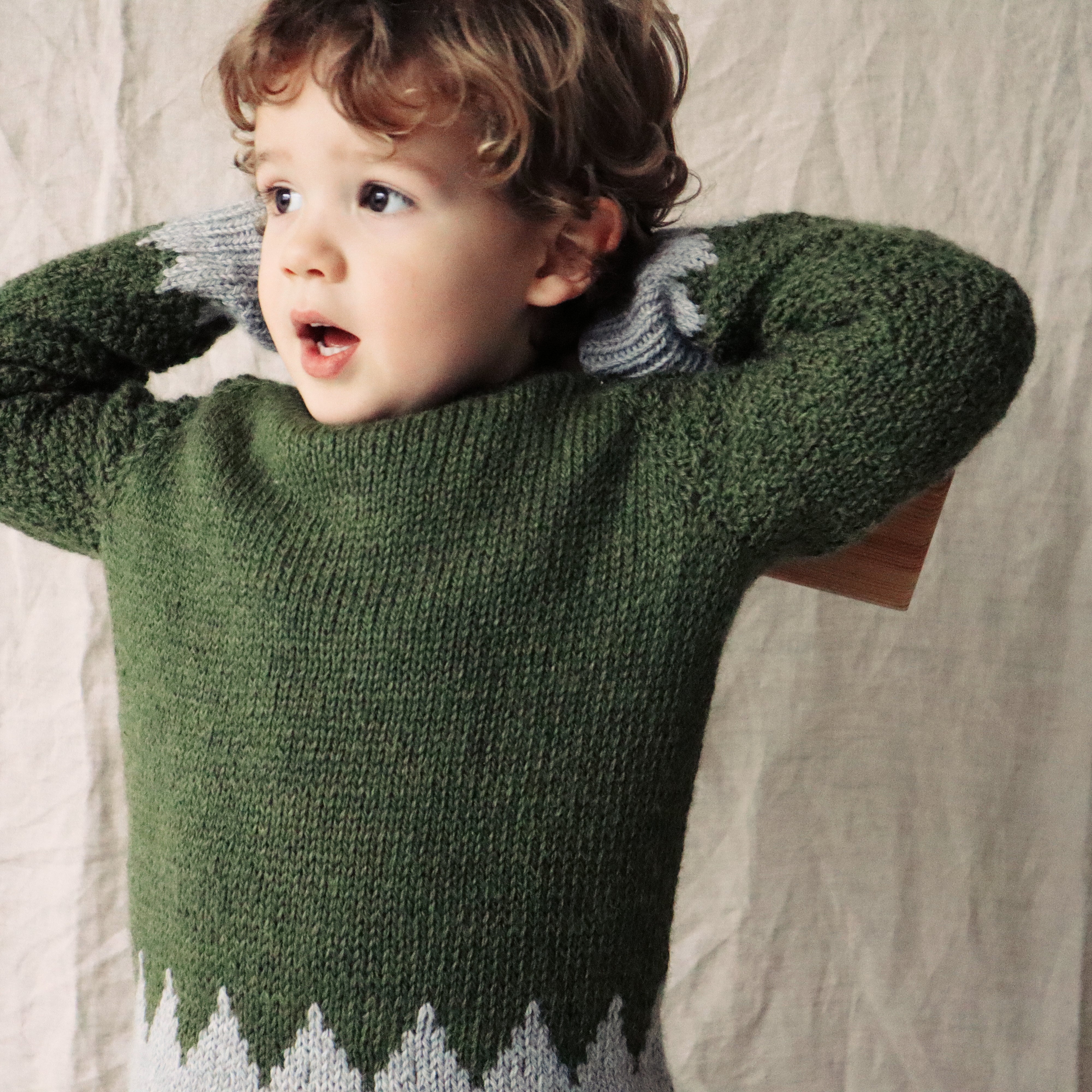 Baby Kinderpullover In Einem Stück Stricken Einhorn